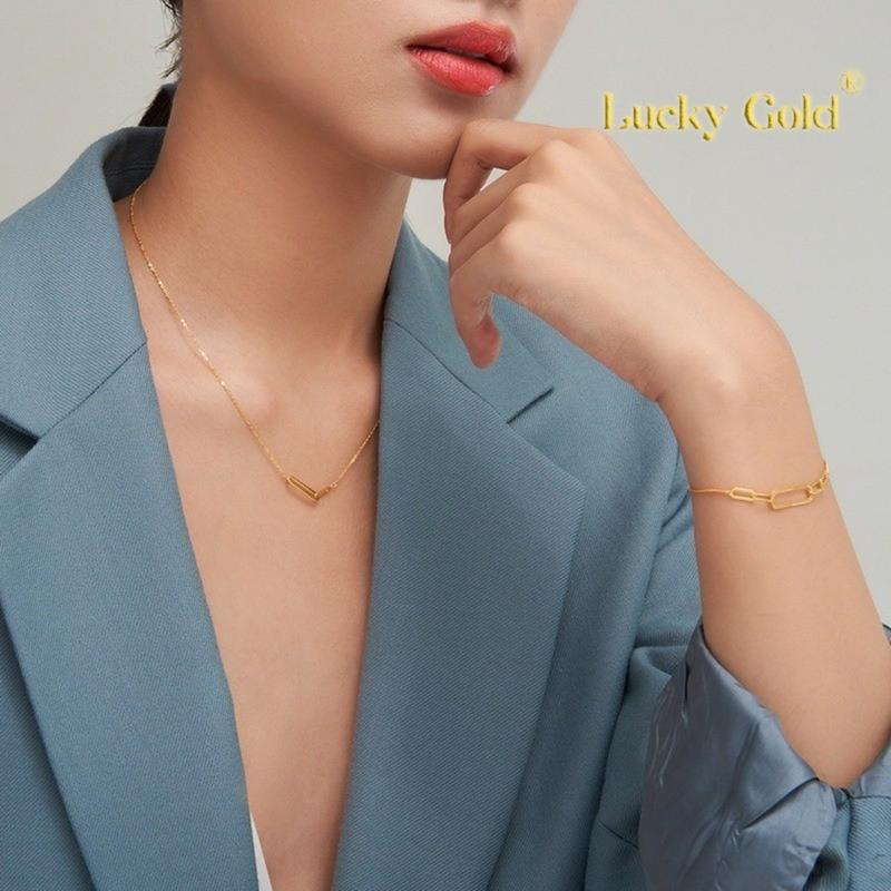 Product Introduction of [Lucky K Gold]  Light Luxury New Five-Ring Bucket Choker Bracelet Women's Simple Bracelet 77