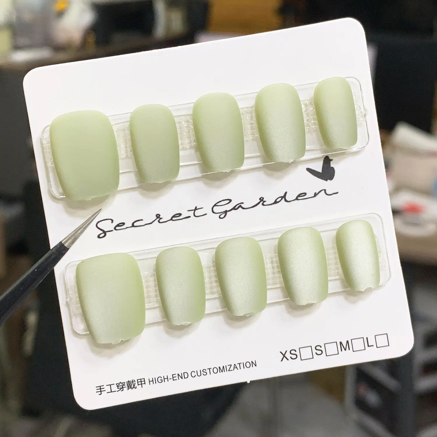 New Half-Handmade Cat's Eye Silk Frosted Wear Nail White Detachable Matte Short Matte Manicure