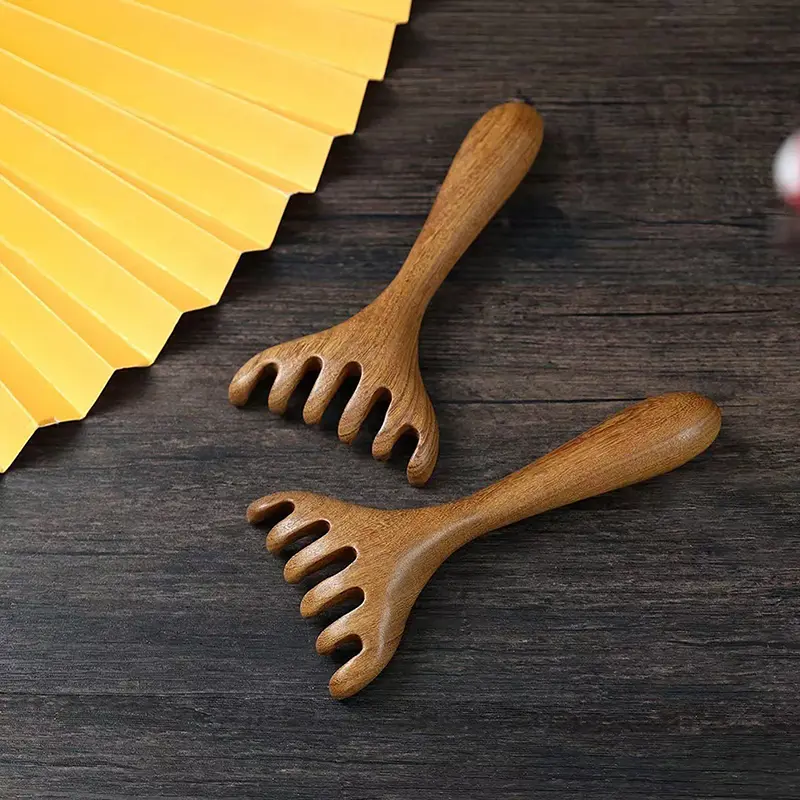 Body Meridian Massage Comb Sandalwood Deer Antlers Wide Tooth  Help  Anti-static Smooth Hair