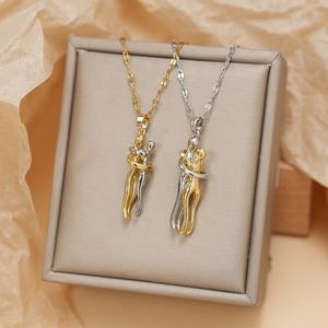 Vòng Cổ Mặt Dây Chuyền Ôm Cặp Đôi, Đồ Trang Sức Tinh Tế Dành Cho Nam Và Nữ, Làm Bằng Thép Không Gỉ, Giữ Màu Lâu Trôi, Thích Hợp Làm Quà Tặng Cặp Đôi Hoặc Quà Kỷ Niệm