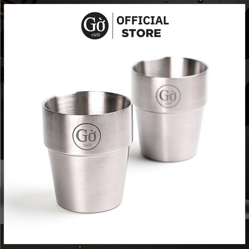 Ly giữ nhiệt 2 lớp inox 304 loại nhám có logo Gờ cafe