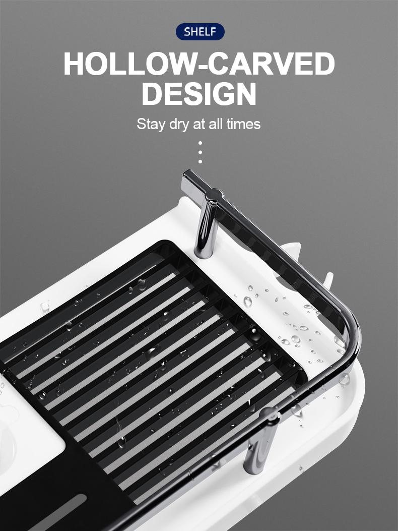 Product Introduction of Shower Storage Holder Bathroom Shelf Pole Shelves Shampoo Tray Stand No Drilling Lifting Bathroom Shower Storage Rack Organizer 8