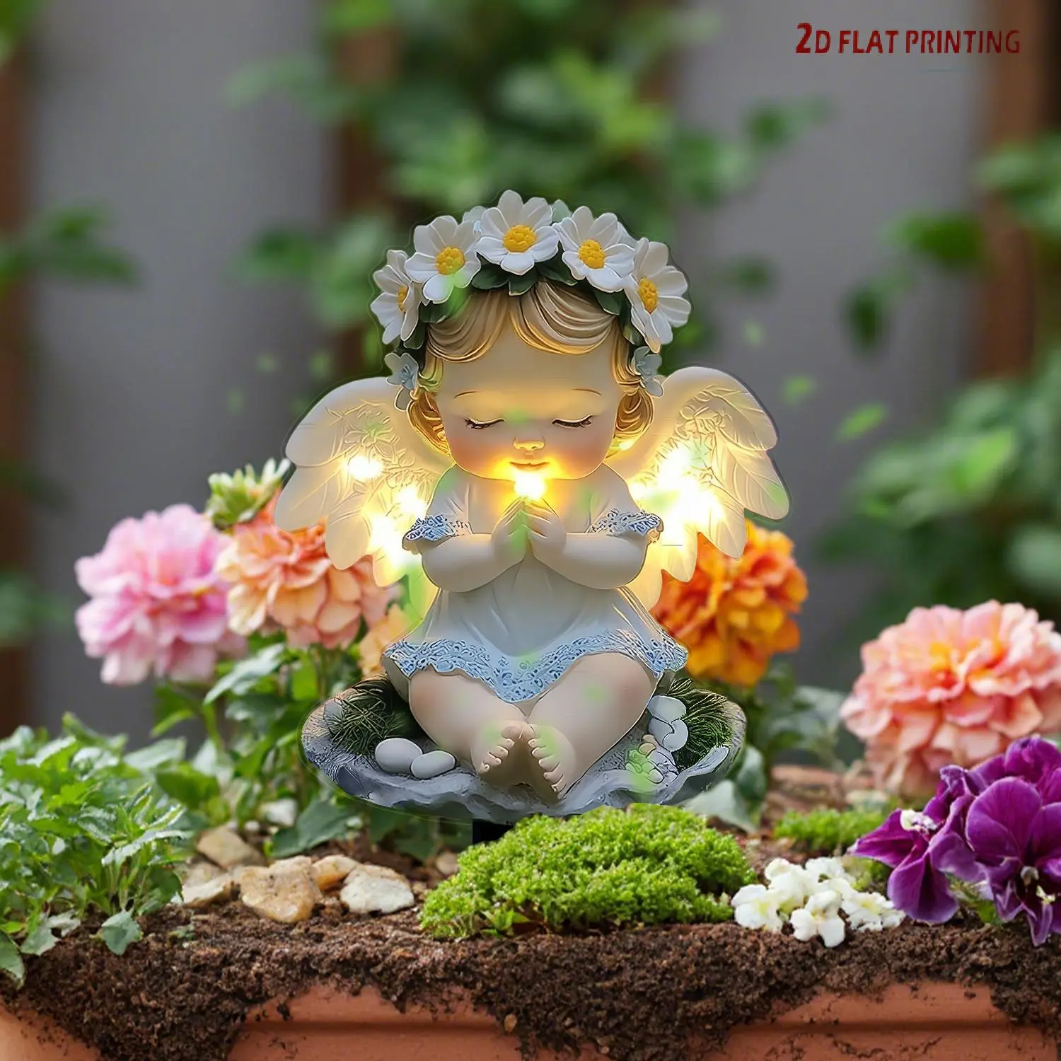 Angel Design Garden Decor, 2D Flat Garden Art, Outdoor Garden Decoration, Garden Miniatures, Garden Sculptures & Statues, Garden Supplies
