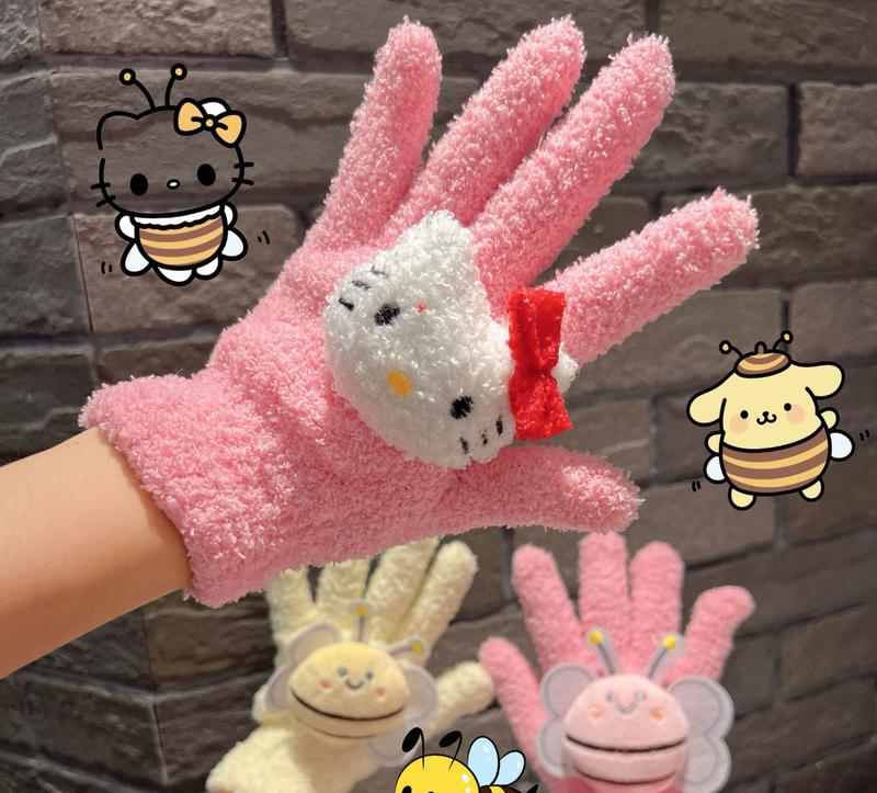 [ Hàng Mới ] Bao Tay Cừu Đính Hình Hello Kitty, Ngôi Sao Siêu Dễ Thương Ủ Kem, Đi Nắng, Giữ Ấm 2025