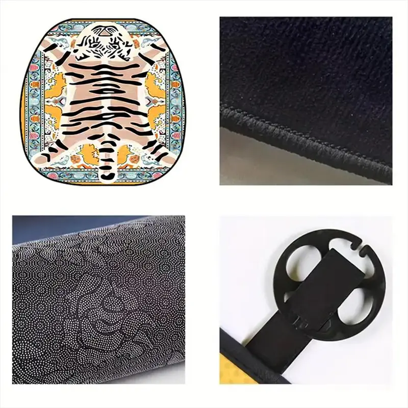 Cartoon Tiger Pattern Car Seat Cover, Breathable All-season Polyester Cushion for Rear and Front Seats, Car Interior Accessories for 95% Cars, SUVs, Sedans, Vans 6