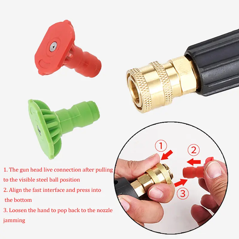 Vòi phun phụ kiện rửa xe, cho máy phun rửa Áp Suất Cao và rửa pin Lithium không dây, kết nối nhanh 1 / 4 4