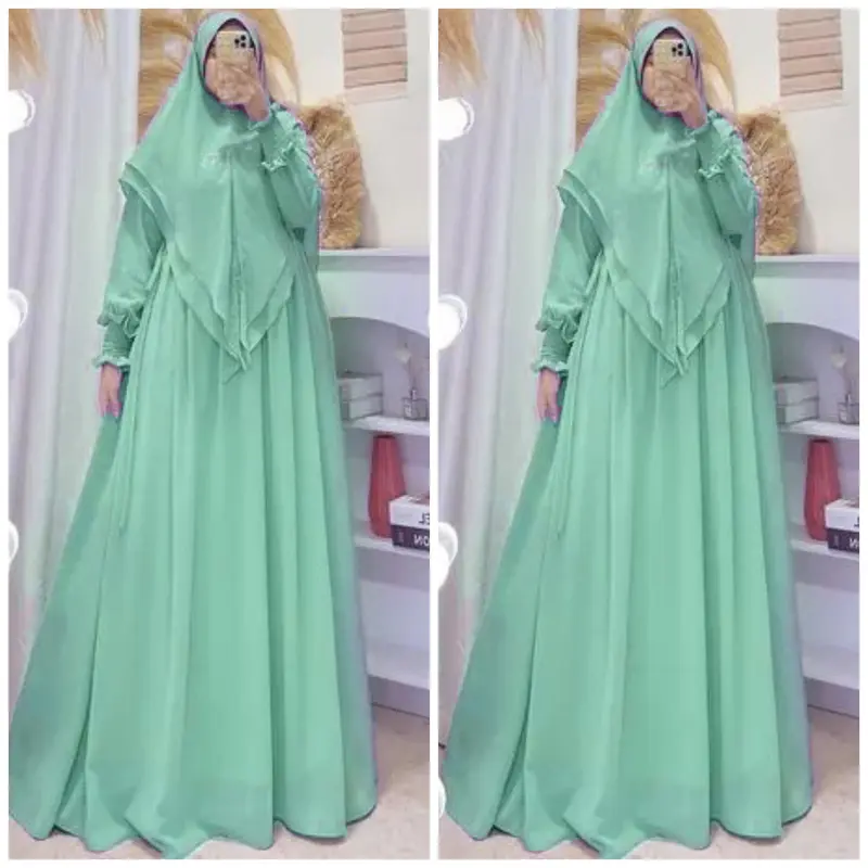 syarii ceruty bebydoll set khimar 2 layer 2