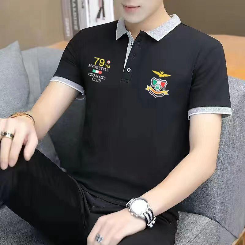 Áo Thun Nam Ngắn Tay, Hàng Mới Về Mùa Hè 2024, Kiểu Ve Áo, Phong Cách Thường Ngày Trẻ Trung, Tay Lỡ, Quần Áo Nam Hợp Xu hướng Áo Polo, Dáng Ôm 5
