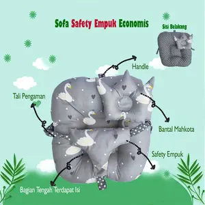 Sofa Bayi Kasur Bayi Dilengkapi Sabuk Pengaman Empuk Isi Silikon Grade A Bonus Bantal Mahkota