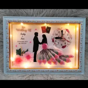 Bingkai mahar nikah uk25x35 Proses cepat jam aktif harga sepaket Dipasang di Dinding Kaca