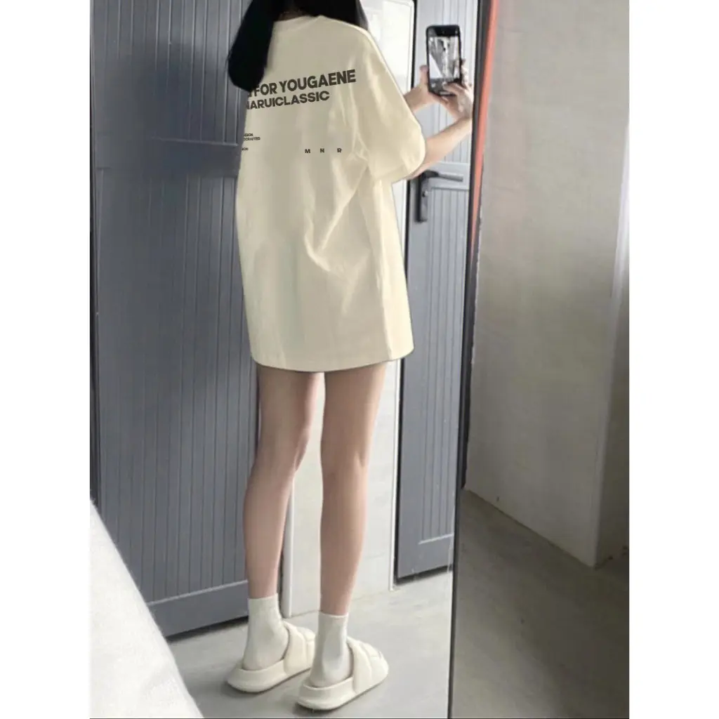 Fashion quả mơ form rộng áo phông nữ shirt unisex áo thun 100%cotton Top Women