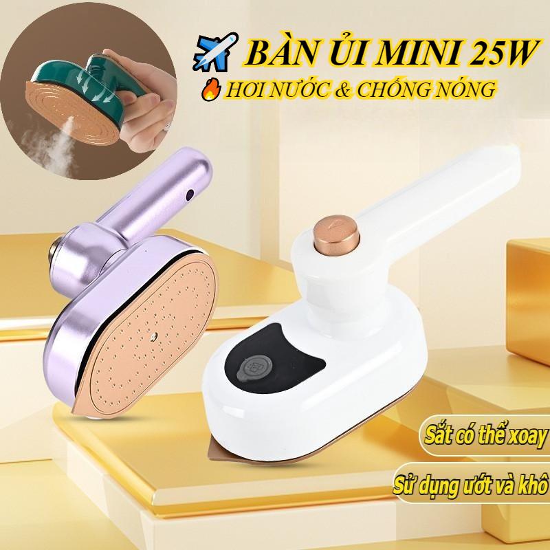 Bàn Ủi Hơi Nước Mini 25W Du Lịch - Chất Liệu ABS Chống Nóng, Bình Nước 50ml, Ủi Phẳng Chỉ 20 Giây, Thiết Kế Gấp Gọn Tiện LỢi