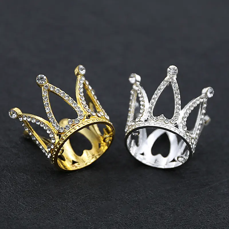 Phụ Kiện Trang Trí Làm Bánh Vương Miện Nhỏ Mini, Dành Cho Trẻ Em, Phụ Kiện Đầu Khoan Nước Hợp Kim, Thích Hợp Cho Sinh Nhật, Phụ Kiện Trang Trí Bánh