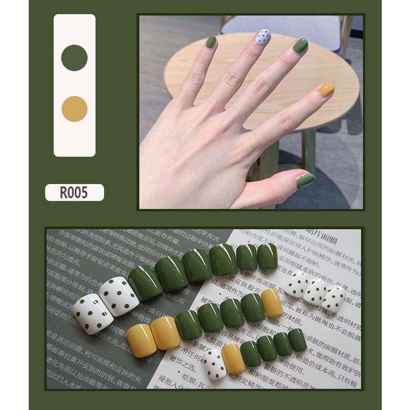 Fake Nails Finished Stickers Cute Nail Stickers Wearable Nail Stickers Removable Fake Nail Pieces 24 Pieces 6