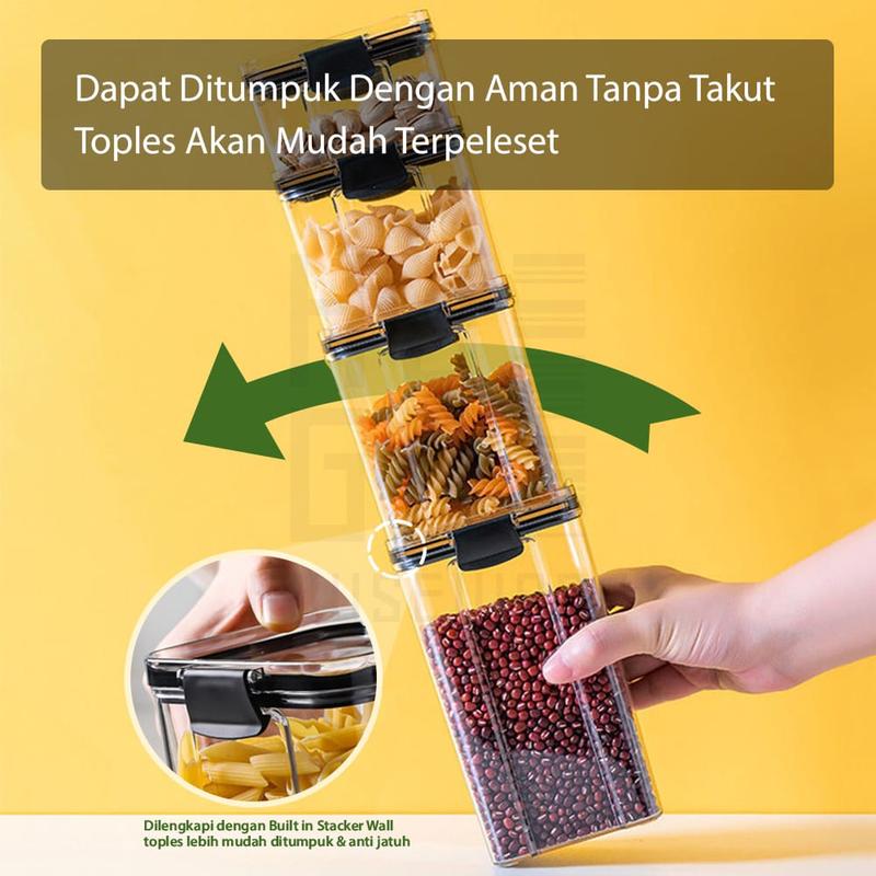 [COD] PAKET COMBO TOPLES Plastik Kotak Bening Kontainer Snack Kedap Udara Food Storage Termurah 7