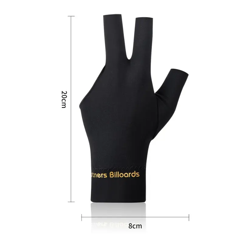 Găng tay bida, bền, ba Ngón Tay Chống Trượt, thoáng khí, găng tay xì dách, đàn hồi, phụ kiện thể dục, găng tay đào tạo bida 2