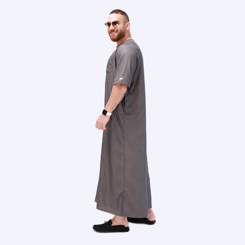 Product Introduction of Áo Choàng Dân Tộc Ả Rập, Dành Cho Nam Giới, Tay Áo Dài Và Ngắn, Váy Hồi Giáo Trung Đông, Phong Cách Châu Âu Và Mỹ Thoải Mái, Ngoại Cỡ, Giảm Giá Bán Chạy 5