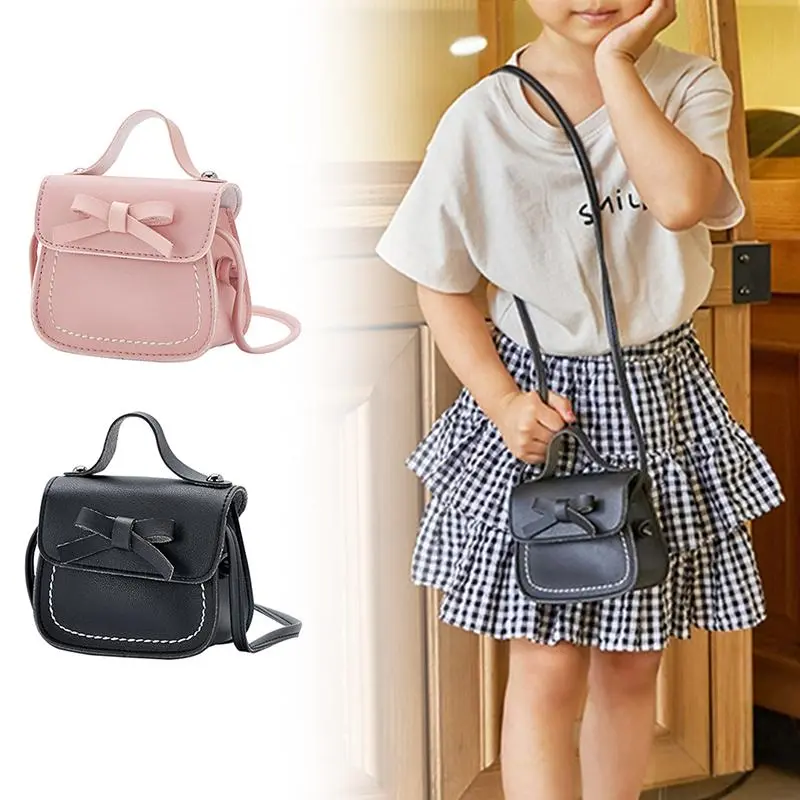 Girls Shoulder Bag Little Girls Handbag with Bow Knot Mini Flap Bag Purse Small Wallet Bag Crossbody Bag for Girls Kids Toddler
