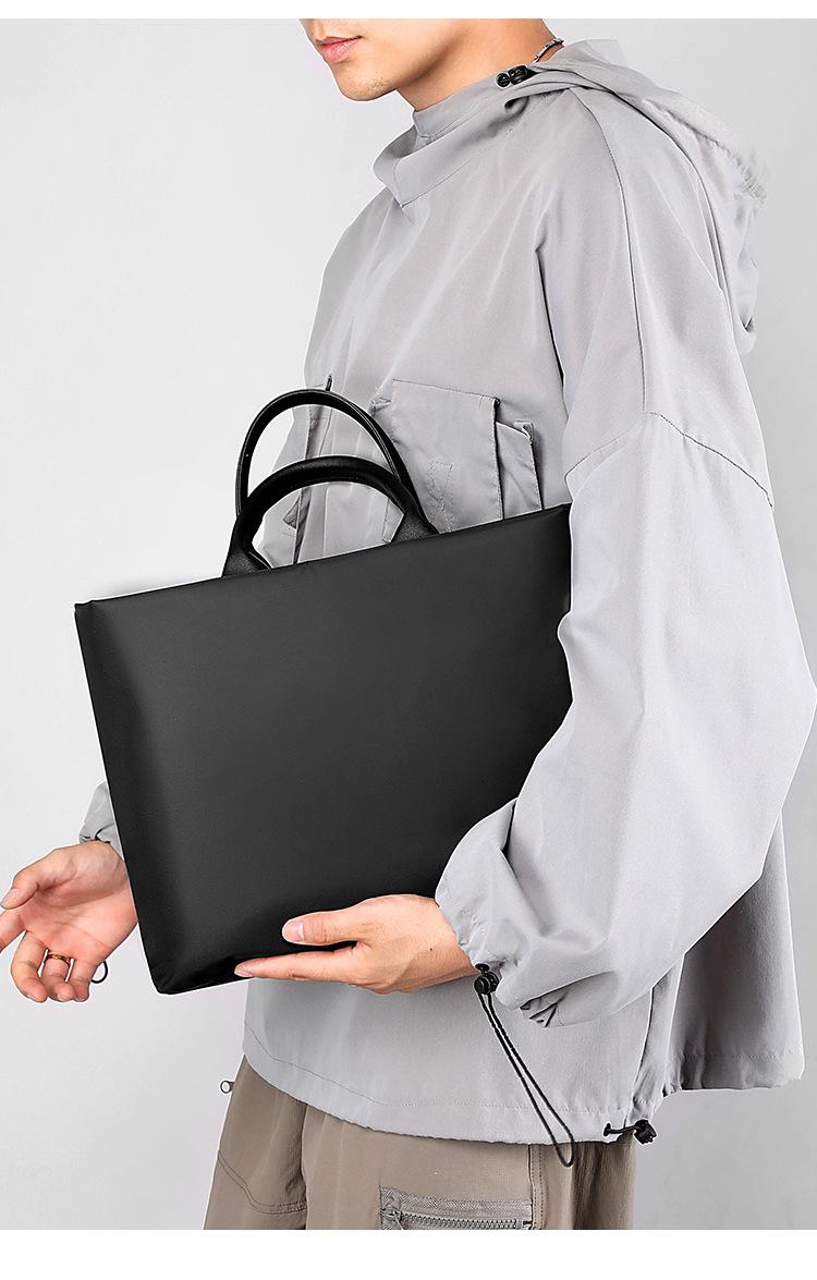 Product Introduction of Nylon Waterproof Can Fit 14 Inch Laptop New Men Lightweight Laptop Bag Handbag Tote Bag Large Capacity Business Briefcase 18