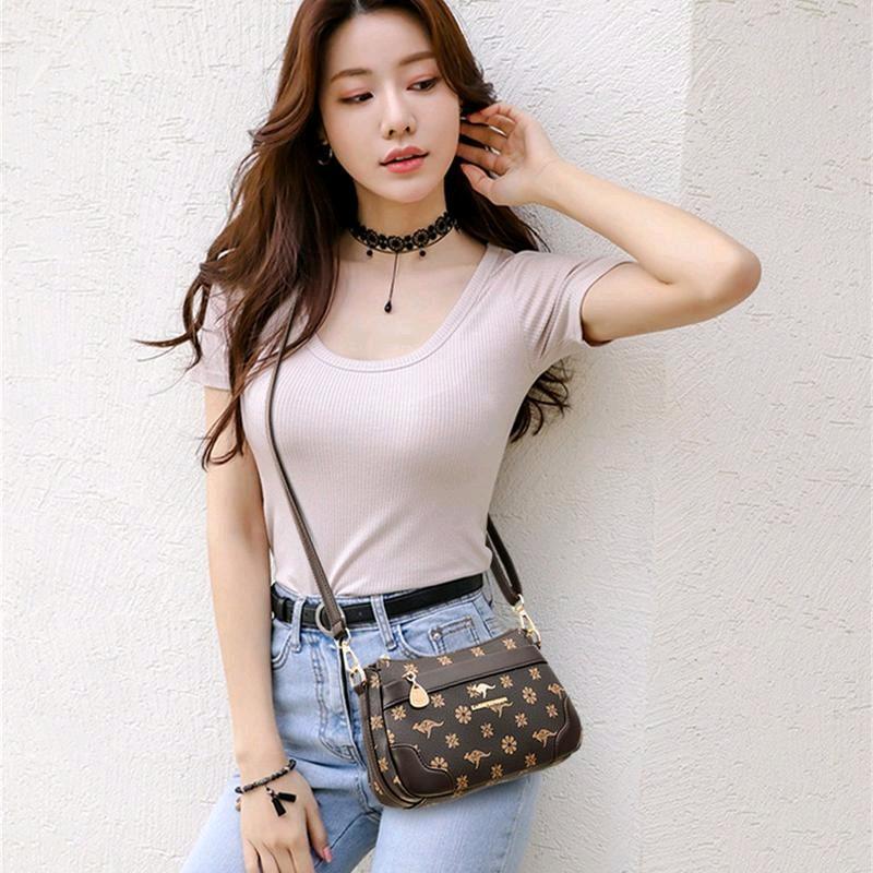 Tas Wanita Antik Kulit PU Simple Tas Wanita Selempang Bahu Desainer Mewah Kualitas Tinggi hitam 7