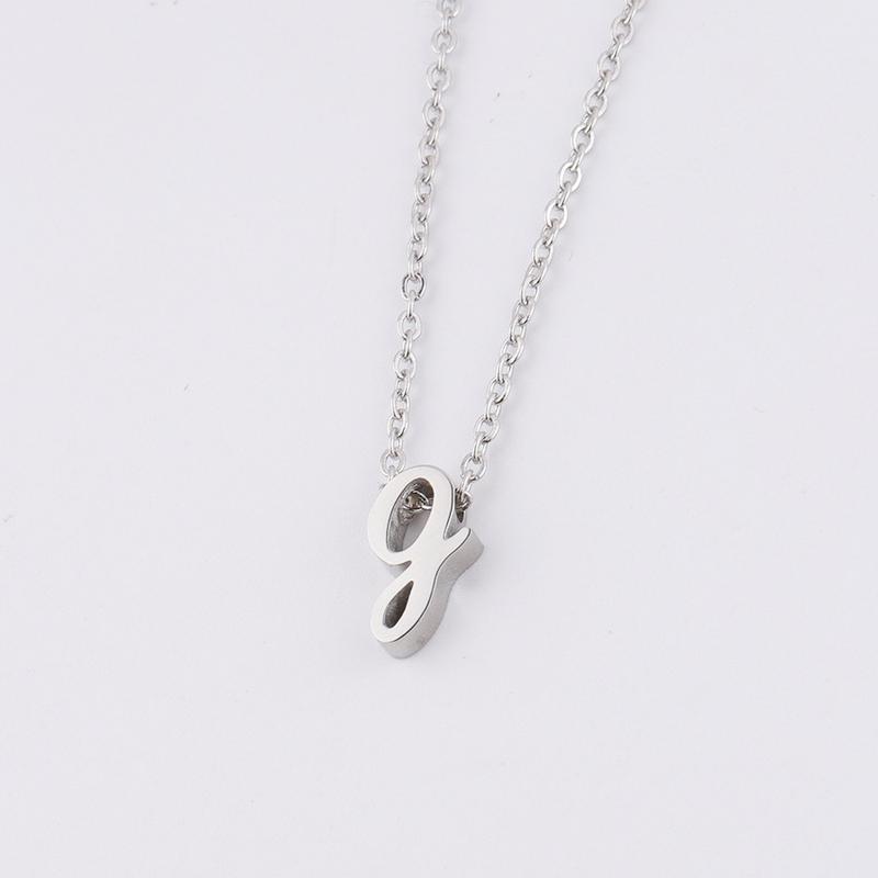 Product Introduction of Trendy New Fashion Hot Selling Lowercase English Letter Necklace Stainless Steel English Letter Beaded Necklace Necklace 13