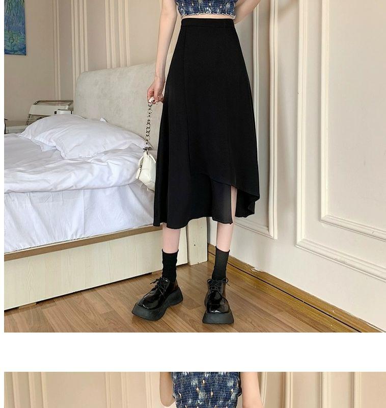 Product Introduction of Chân Váy Màu Đen, Ngoại Cỡ, Chân Váy Chữ A Che Hình Quả Lê Cạp Cao Bất Đối Xứng Dành Cho Phụ Nữ, Cô Gái Đầy Đặn, Che Bụng, Váy Ôm Sát 23