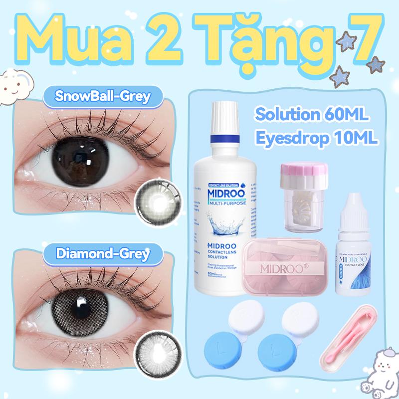 4 Chiếc +Tặng 7 Midroo Kính áp Tròng 0Độ Lens Mắt+Nước Ngâm Lens+Nước Nhỏ Mắt+Lens Cleaner+Dụng cụ đeo lens