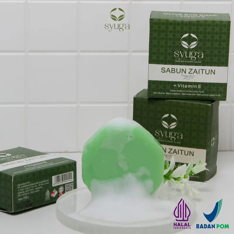 Paket Triple Pack (3pcs) Syuga Sabun Zaitun, Argan, Jojoba, VCO 100gr Soap with Vitamin E (Sabun Mandi Pencerah dan Perawatan yang Membantu Menghilangkan Jerawat Punggung) 4