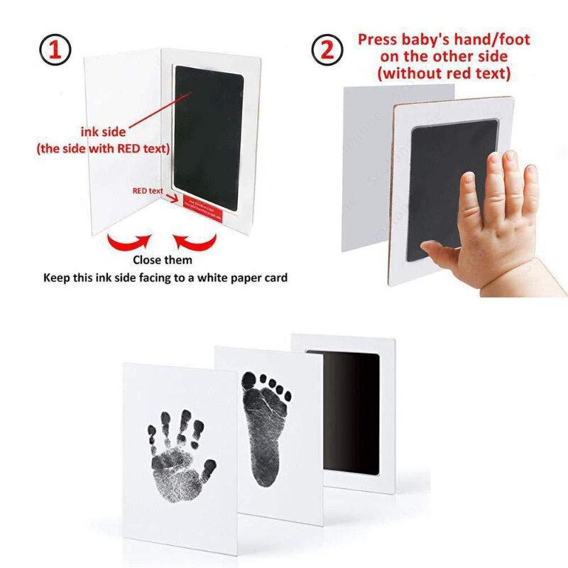 Product Introduction of Baby DIY hand and footprint kit ink pad newborn handprint souvenir accessories toddlers photo frame wash free safe ink baby gift 15