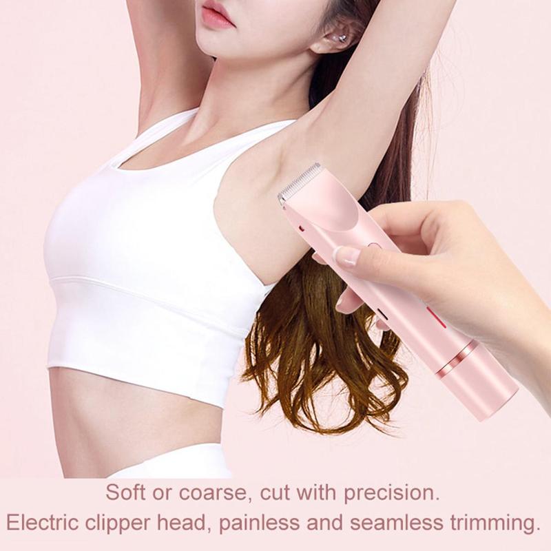 Product Introduction of Electric Hair Trimmer Kit, 1 Count Rechargeable 2 in 1 Body & Face Hair Trimmer & Accessories, Waterproof Hair Removal Tool for Women 4
