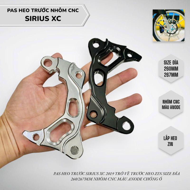 Pas heo trước Sirius XC 2019 trở về trước heo zin size đĩa 260/267mm nhôm cnc màu anode Phụ Kiện Phụ Tùng