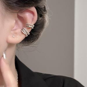 Bông Tai Kẹp, Nhiều Lớp, Thiết Kế Phong Cách INS Sang Trọng Và Tinh Tế Thích Hợp Cho Các Cô Gái, Người Yêu Cá Tính, Không Cần Xỏ Lỗ