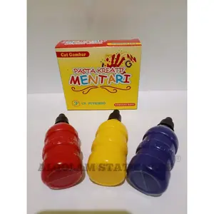 Azka Stationery SATU PACK ( 3 WARNA x 50ml ) Pasta Kreatif Mentari Cat Gambar Cat Finger Painting Toys