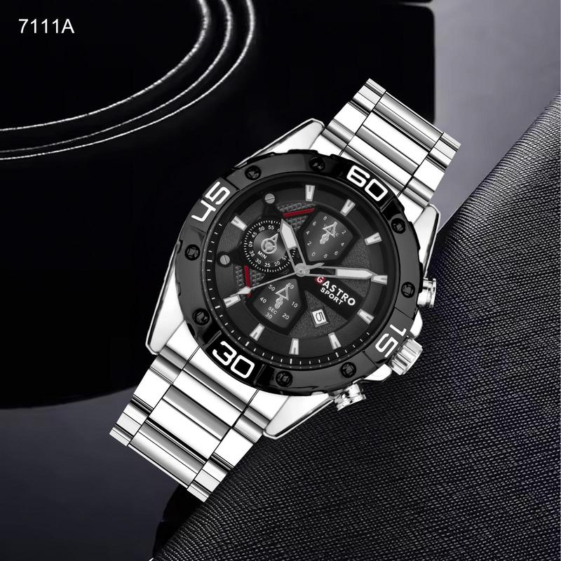 Jam Tangan Pria Gastro 7111A Rantai Stainless Steel Water Resistant 3 ATM Kaca Watches 6