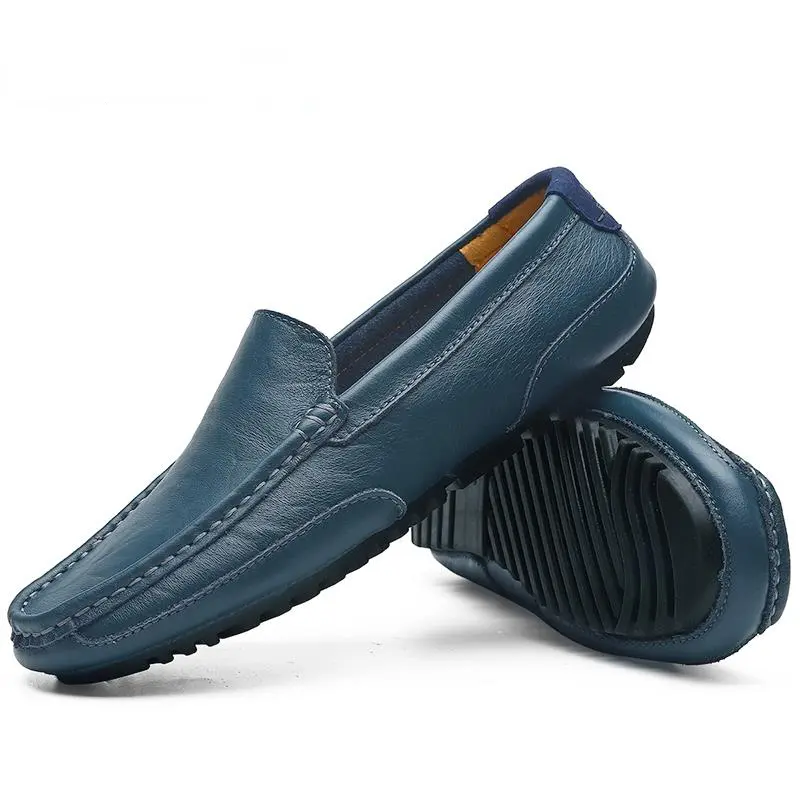 Kasut kulit lelaki, moccasins kulit kasual baharu untuk meluncur formal, kasut memandu hitam, kasut sukan, tawaran istimewa Flat Shoes