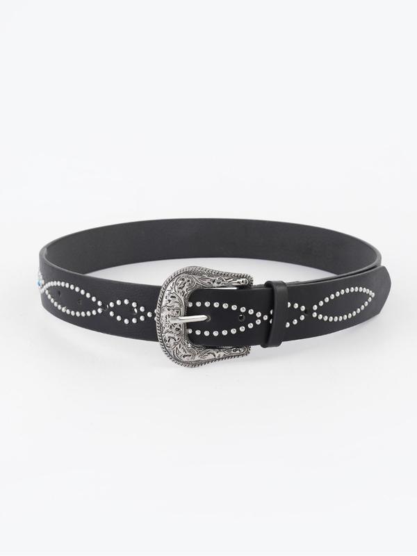 Trendy Studded Decor Pu Leather Buckle Belt, Fashion Casual Matching Belt for Women & Men for Daily Life, Versatile Waitband for Jeans, Pants 5