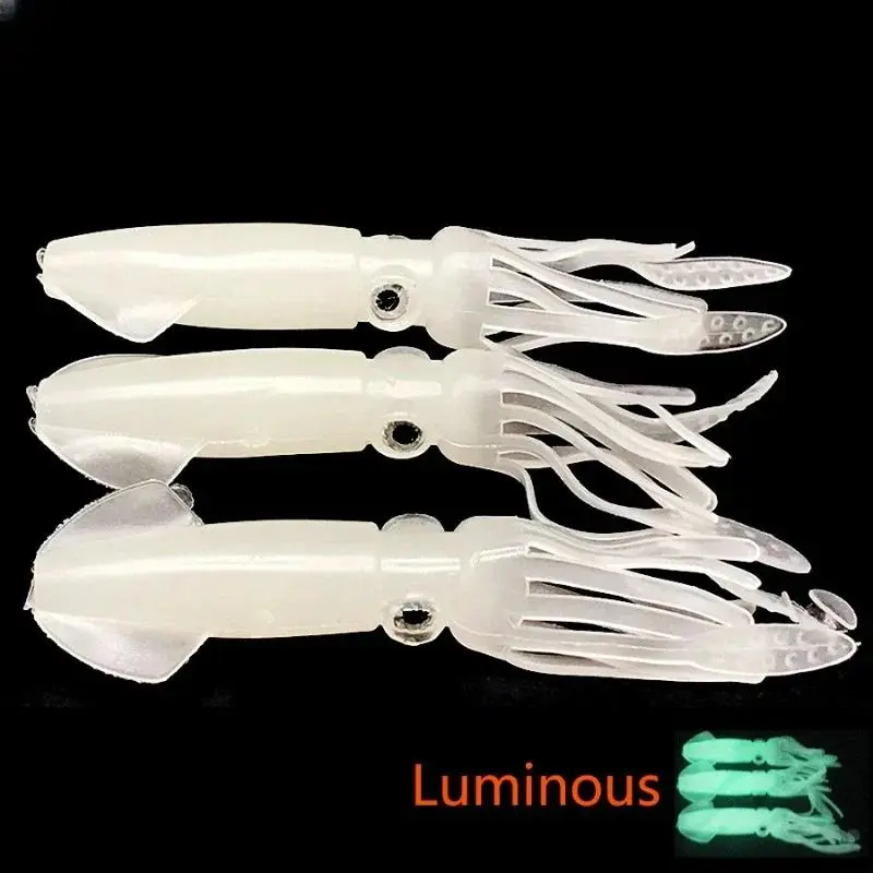 Highly Visible Colorful Luminous Silicone Octopus Skirt Fishing Lure - Soft Rubber Bait for Carp, Night Fishing & Various Species - Perfect for Freshwater & Saltwater Fishing