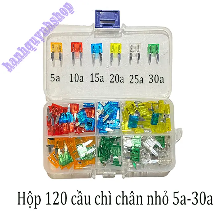 Bộ 120 Cầu Chì chân nhỏ Dự Phòng cho Xe Hơi, Xe Máy, Xe Tải 0