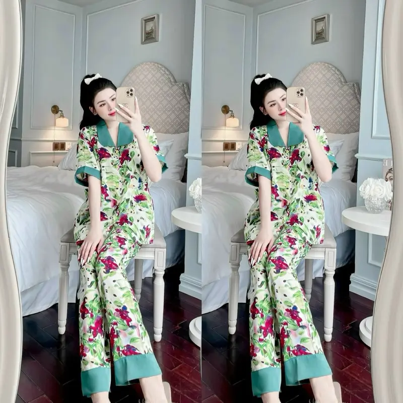 Đồ bộ Mango 55-75kg- dài 94cm mát mịn mặc nhà cho nữ sen 8