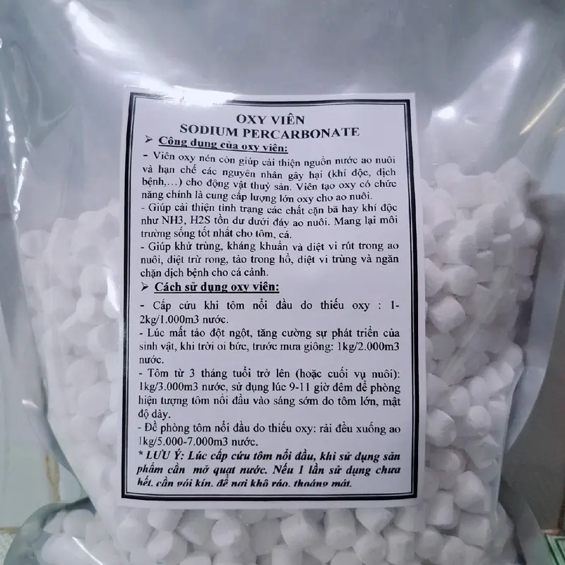 OXY VIÊN TÚI 2KG SODIUM PERCARBONATE CUNG CẤP OXY CHO TÔM, CÁ, HỒ CÁ CẢNH 0