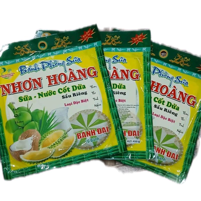  3túi  450g 1túi  loại đặc biệt của bánh phồng sữa vị sầu riêng dẻo béo thơm ngon 