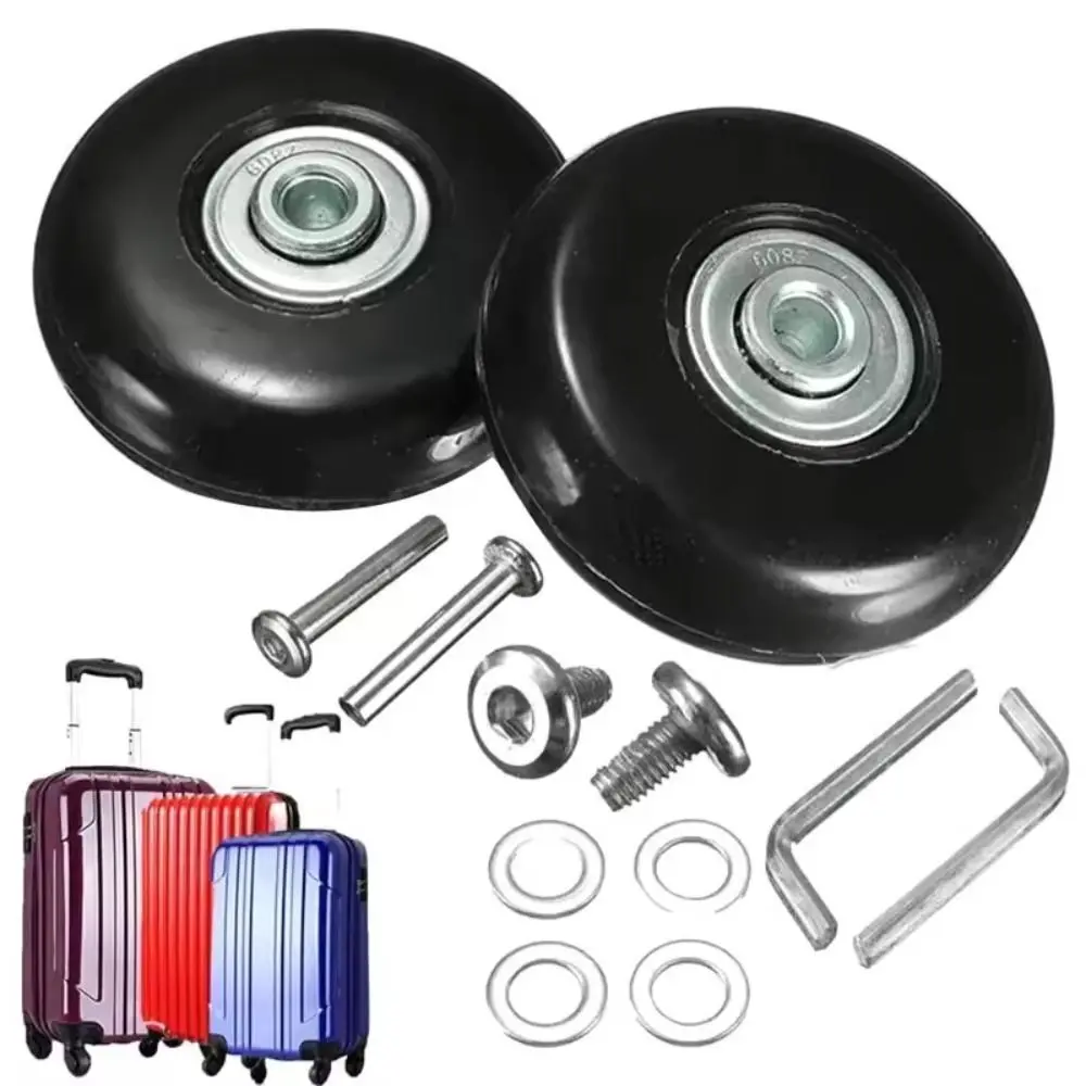2Pcs Durable Replacement Suitcase Wheels Silent with Screw Replace Wheels Wear-resistant Travel Luggage Wheels Luggage Accessories