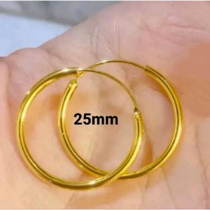 anting gipsy titanium dewasa polos besar gol anti karat terlaris TERLARIS Earrings Kulit Emas 8