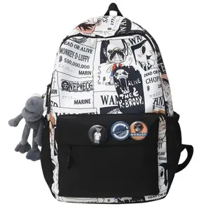 DEASM Luffy Tas Ransel Sekolah Karakter One Piece Tas Laptop Canvas