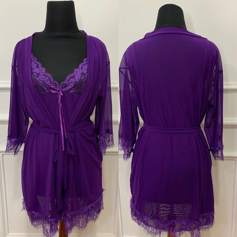 LindaGalz ZURY Pakaian Tidur Wanita 2001 Kimono Lingerie set 4 in 1 5