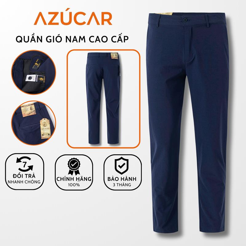 Quần gió nam cao cấp  AZÚCAR, dáng âu co giãn 4 chiều mặc siêu thoải mái, Lịch sự, Trẻ trung Menswear Pants Đen Có Túi quần _ gió bốn mùa quần  kaki big size quantay  nam quần  tây niên việt tiến
