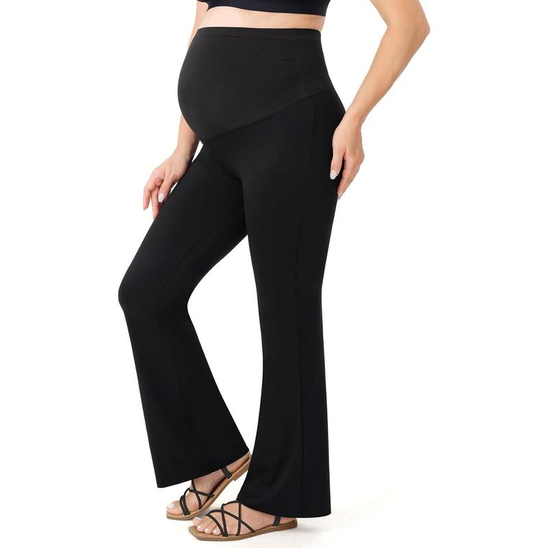 TikTok Shop Maternity Yoga Pants Maternity Flare Leggings Over The Belly Pregnancy Leggings Buttery Soft Triple Wrap Force