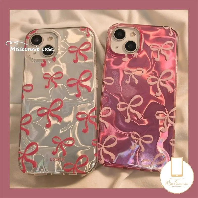 MissConnie Casing Untuk Vivo Y17s Y03 Y36 Y18 Y22 Y15 Y21 Y35 Y30 Y28 Y27s Y20s Y51 Y100 Y16 Y11 Y21s Y20 Y12i Y27 Y17 Y15s Y02 Y31 V25 Y12s Y91 Doodle Dreamy Romantis Lucu Cinta Merah Muda Hati Ikatan Simpul Gelang Mewah Ripple Luster Case 3