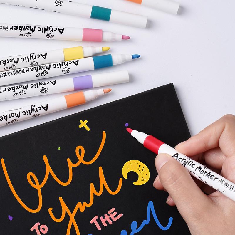 12/24/36/48/60/80 Colours Acrylic Marker Pen Painting Art Supplies Stationery Writing Penanda Akrilik
