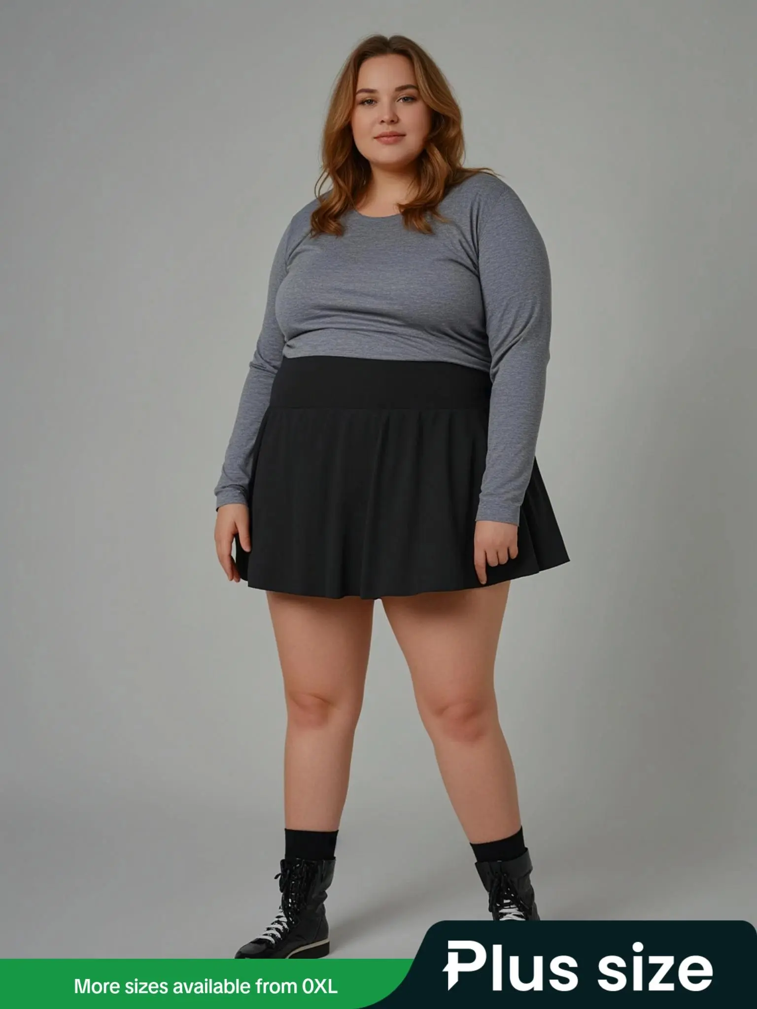 Plus Size Solid High Waist Flared Skort, Fashion Casual Pocket Design Skort for Daily Outdoor Wear, Summer Outfits 2024, Women Plus Clothing for Summer